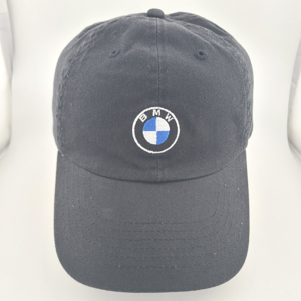 BMW Dad Hat Mens Black Cotton Embroidered Logo Adjustable Strapback Baseball Cap